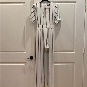 White and black romper/maxi